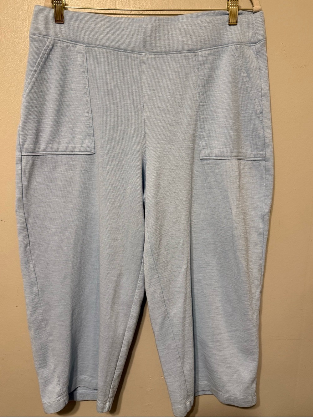 Chicos Women’s Large Light Blue Women’s Pull-On Ponte Capri Pants